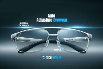 Smart auto-adjusting focus glasses with lens technology for eye comfort and better screen viewing