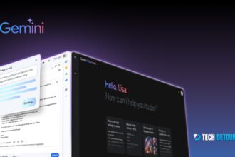 Gemini AI interface showing writing assistance and advanced tools on a dark-themed screen.