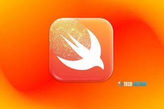 Swift logo representing cross-platform app development for iOS and Android with Tech Detour branding.