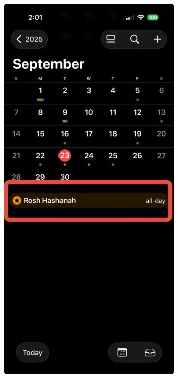 Calendar update in iOS 26 Beta