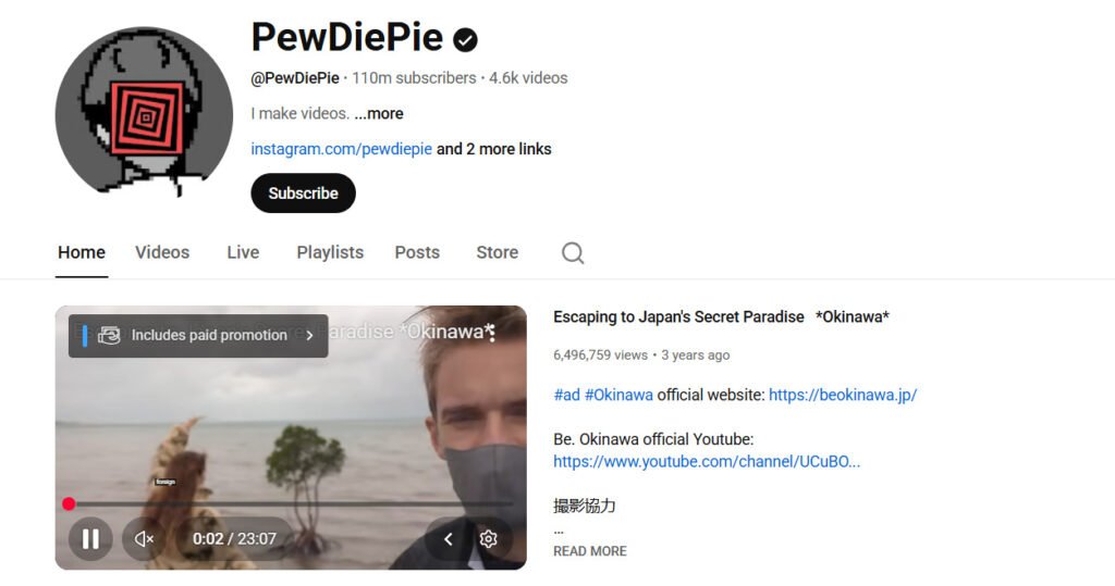 Top 10 Most Subscribed YouTube Channels in The World 2026 - Latest Data 109 PewDiePie